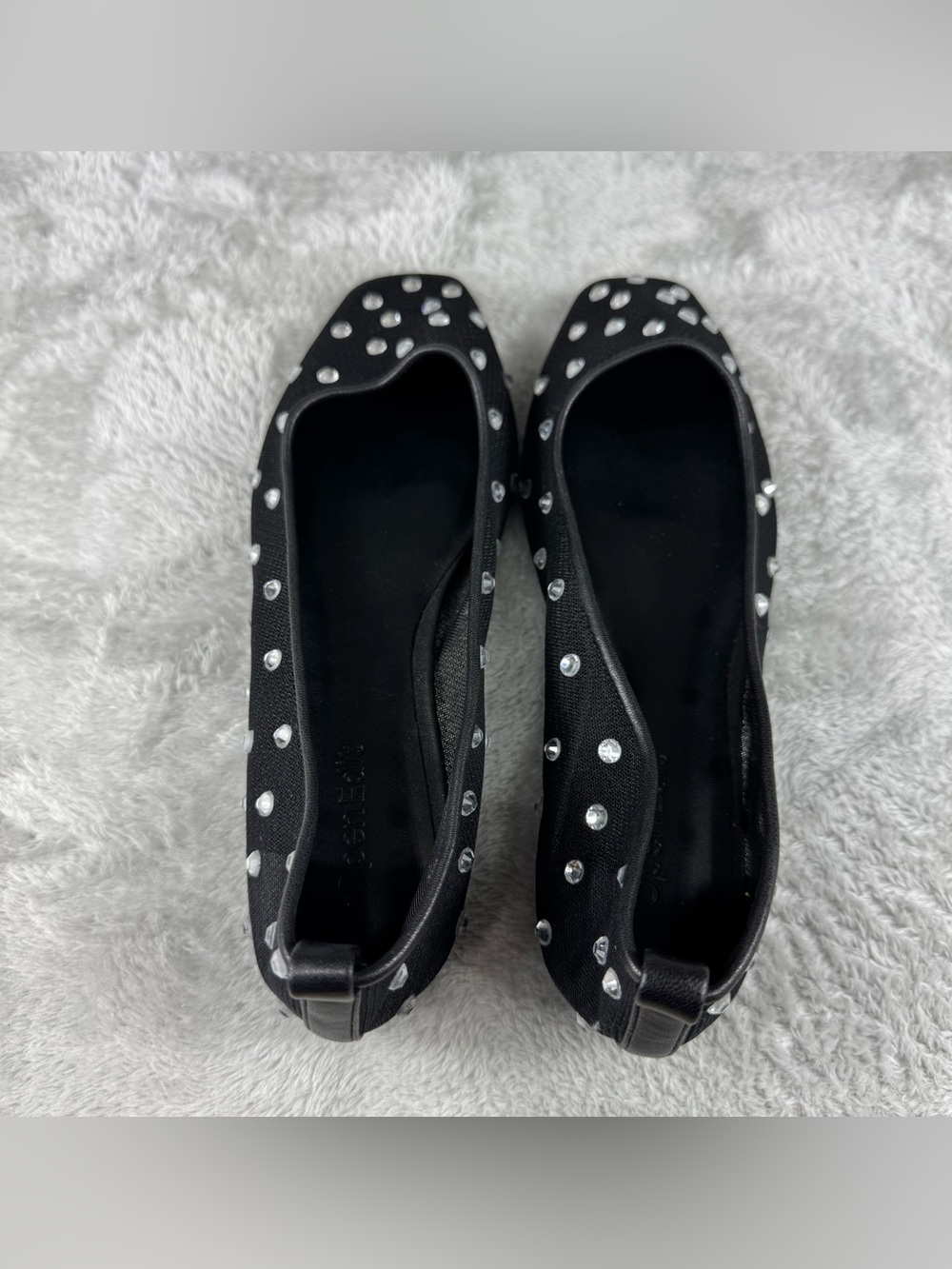 Open edit Lennox Rhinestone Mesh Flat In Black - Picture 8 of 10